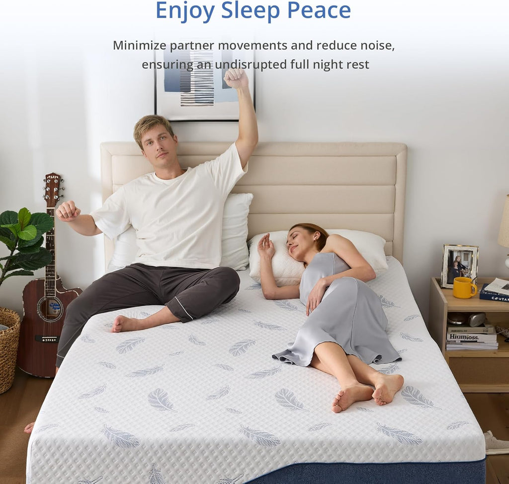 EGOHOME Firm King Size Mattress 12 Inch Memory Foam Mattresses Bed in a Box with Gel Foam and Removeable Fiberglass Free Cover for Cool Sleep and Back Pain Relief, CertiPUR-US Certified, Blue