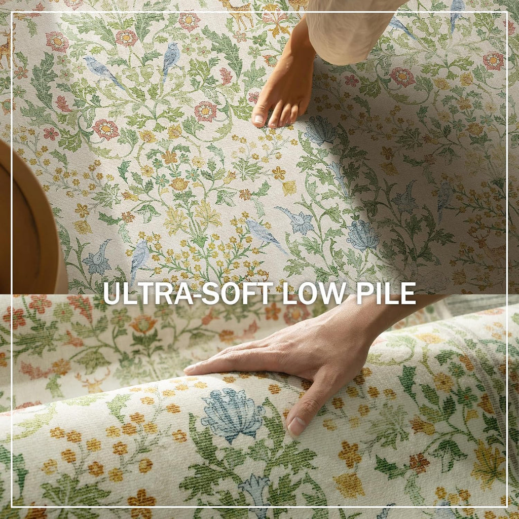 8x10 Area Rugs for Living Room: Washable Bedroom Rug Stain Resistant Non Slip Low Pile Lightweight Soft Carpets for Dining Room Kitchen Nursery Kids Room Farmhouse Living Room Indoor