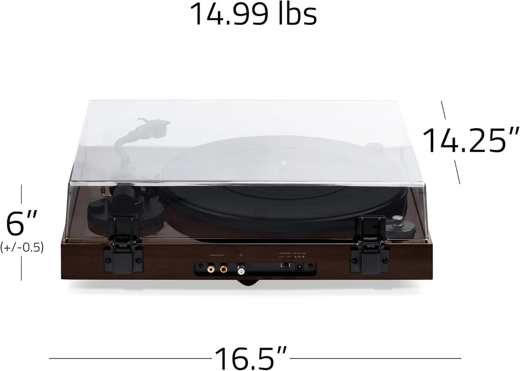 Fluance RT84 Reference High Fidelity Vinyl Turntable Record Player with Ortofon 2M Blue Cartridge, Speed Control Motor, High Mass MDF Wood Plinth, Vibration Isolation Feet - Walnut