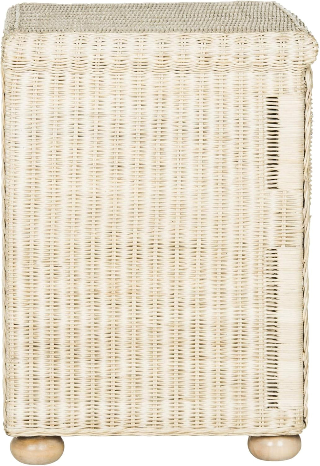 SAFAVIEH Home Collection - Adira Natural White Wash Wicker 1-Drawer Nightstand Accent Table, Coastal Boho Bedroom Storage Furniture with Shelf, 22.1"W x 16.5"D x 22.1"H (SEA8002A)