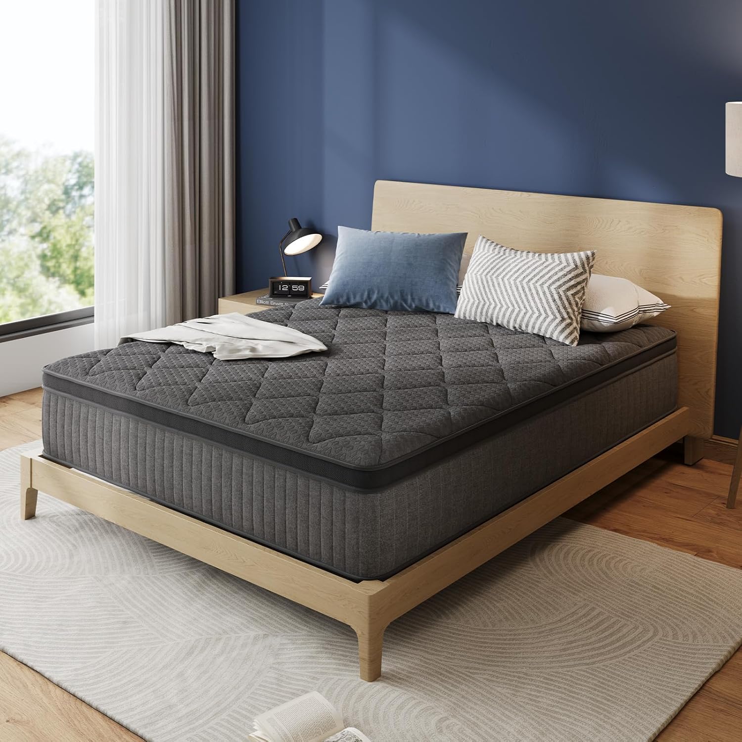 Avenco Twin Mattress, 10 Inch Twin Size Mattress in a Box, Medium Firm Hybrid Mattresses with Smarts™ Coil and Gel Memory Foam for Cool Night Sleep & Pressure Relief, CertiPUR-US Certified
