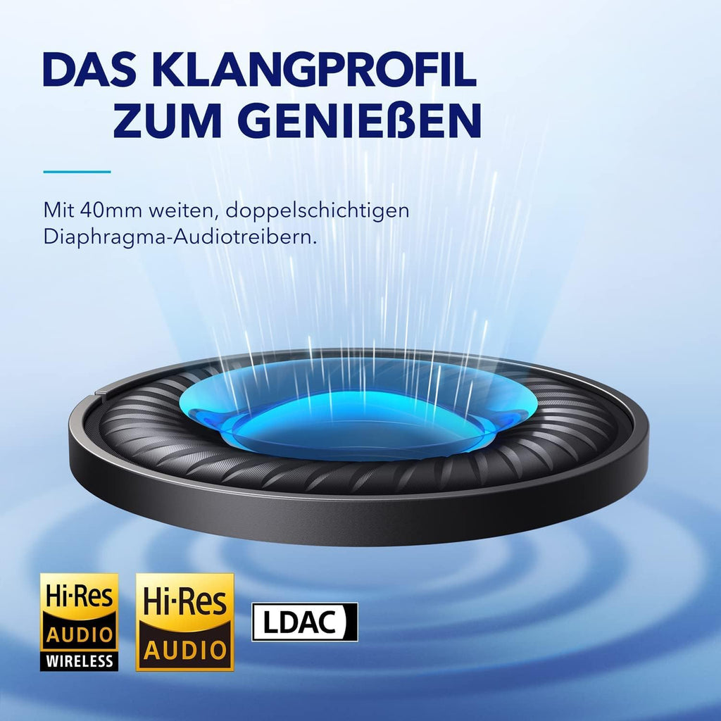 Soundcore by Anker Space Q45 Adaptive Active Noise Cancelling Headphones, Reduce Noise by Up to 98%, 50H Playtime, App Control, LDAC Hi-Res Wireless Audio, Comfortable Fit, Bluetooth 5.3 (Renewed)
