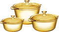 Visions Pyroceram Glass Flair 6Pc Casserole and Cookpot Pot Set, Brown