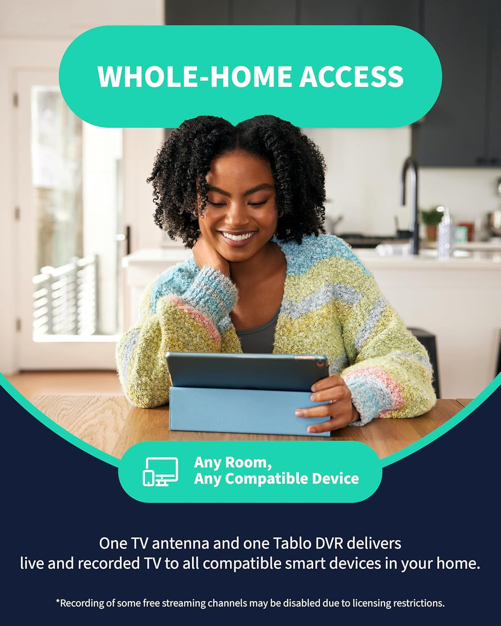 Tablo TV 4th Gen 2-Tuner Over-The-Air (OTA) DVR - Watch, Pause & Record Live Television, News, Sports & Movies Throughout Your Home Over Wi-Fi - Pairs w/Any TV Antenna - No Subscriptions