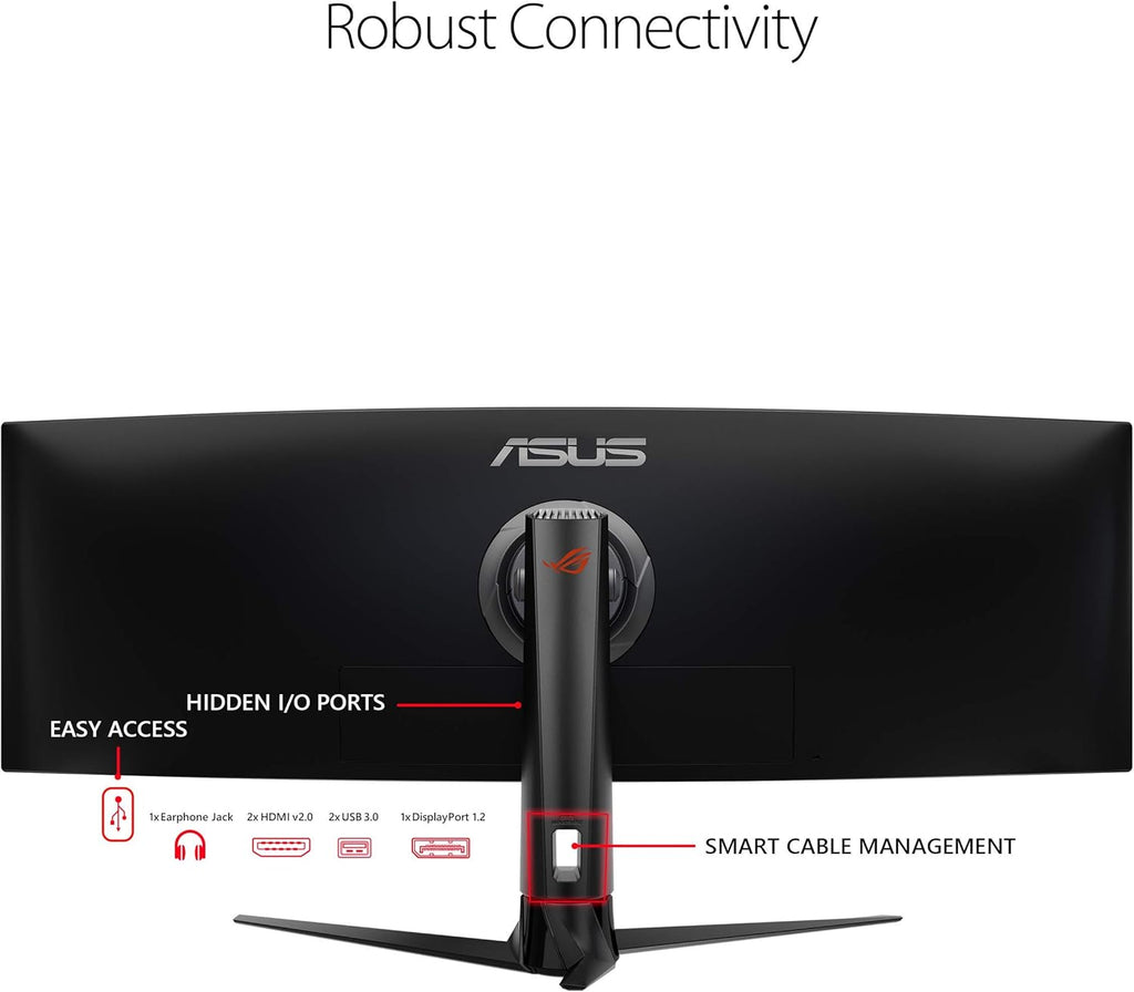 ASUS ROG Strix XG49VQ 49” Curved Gaming FreeSync Monitor 144Hz Dual Full HD HDR Eye Care with DP HDMI Black