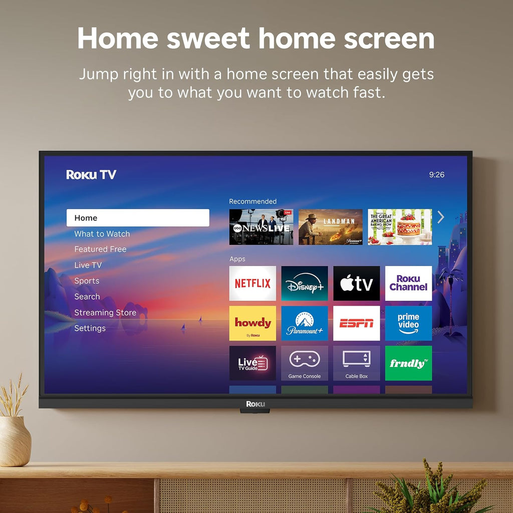 Roku Smart TV 2026 – 24-Inch Select Series, 720p HD TV – Roku TV with Voice Remote – Flat Screen LED Television with Wi-Fi for Streaming Live Local News, Sports, & Movies – Bluetooth Headphone Mode