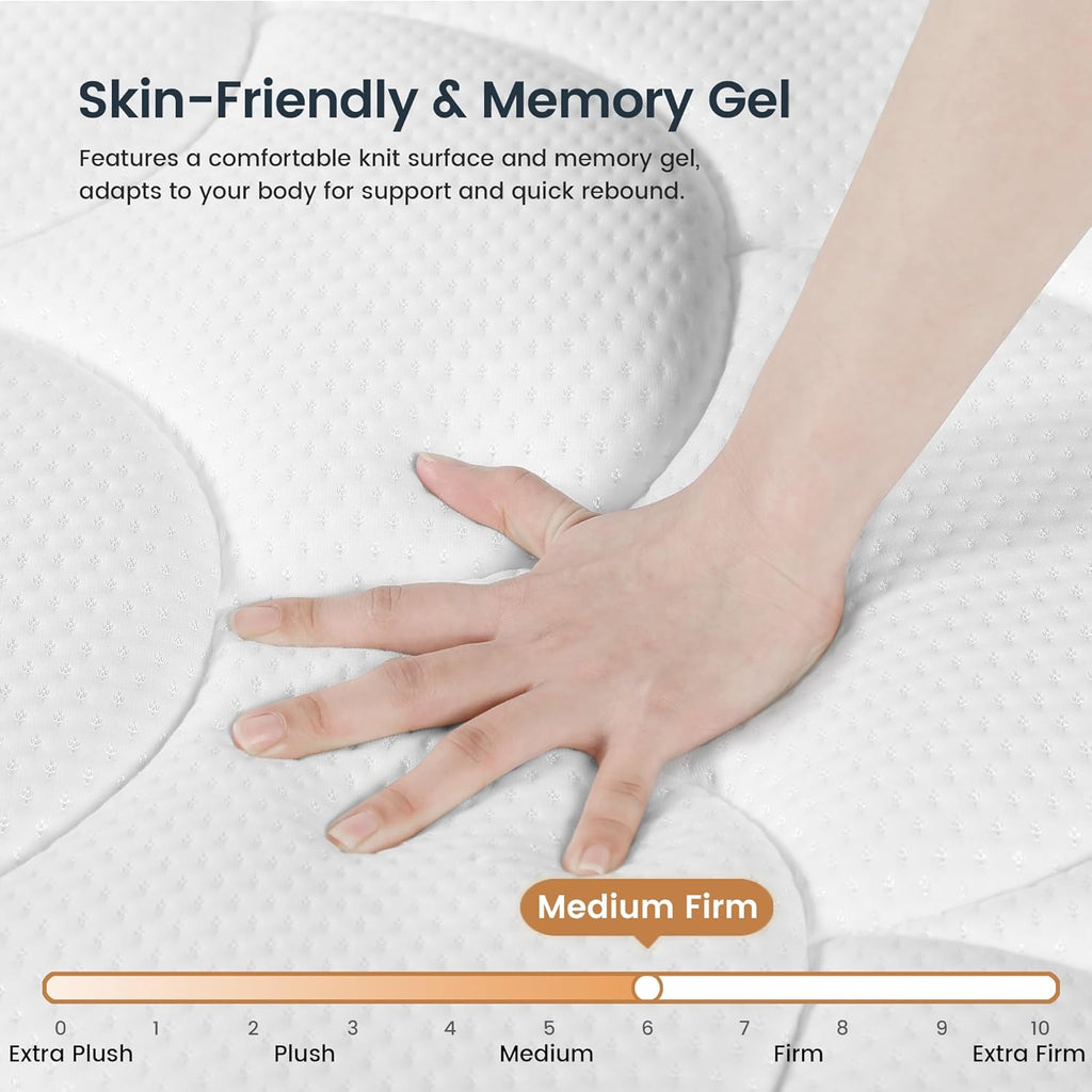 LETMOON King Size Mattress New Version, 12 Inch Gel Memory Foam Hybrid Mattress King Bed in a Box, Pressure & Pain Relief, Individual Pocket Spring, Edge Support, Medium Firm, CertiPUR-US