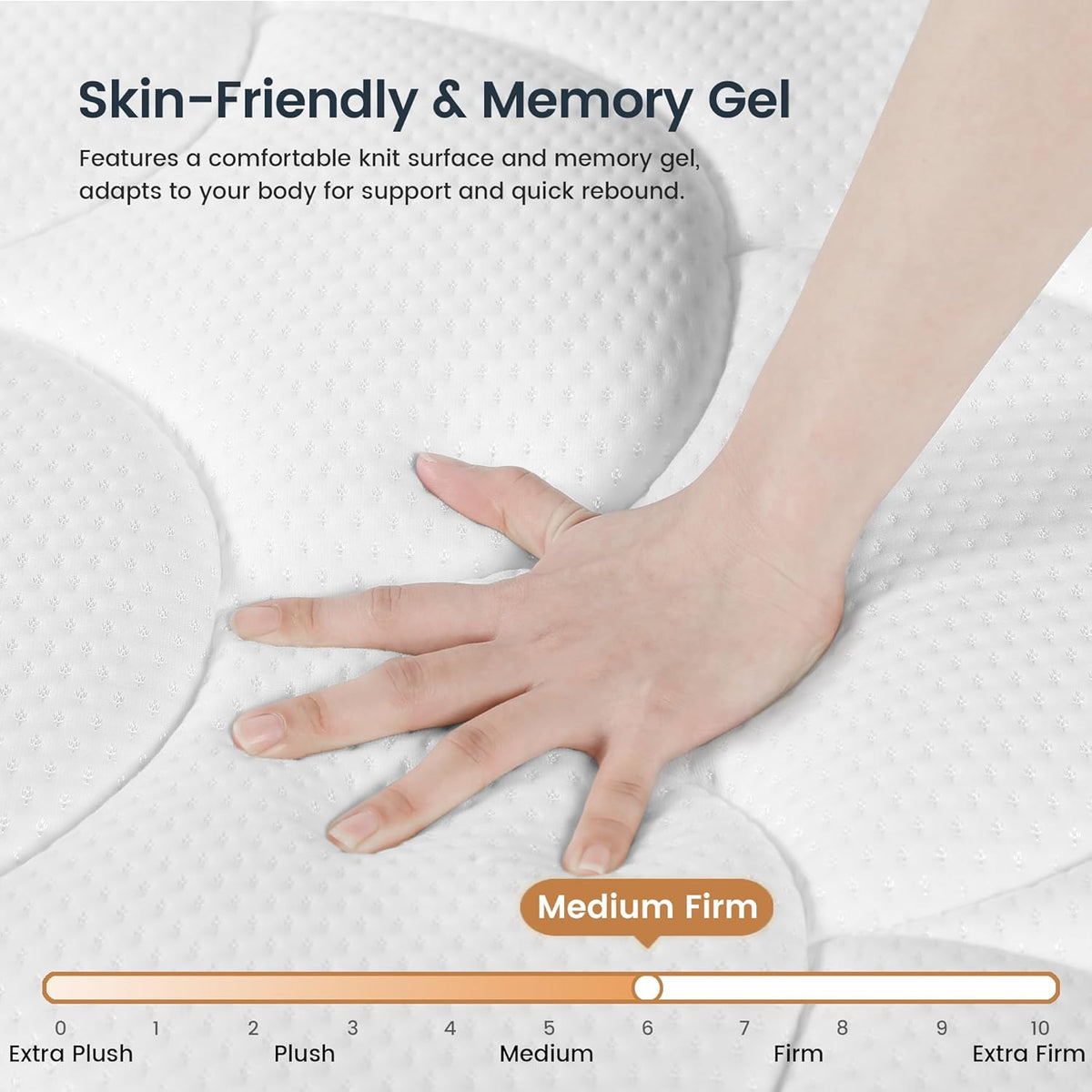 LETMOON King Size Mattress New Version, 12 Inch Gel Memory Foam Hybrid Mattress King Bed in a Box, Pressure & Pain Relief, Individual Pocket Spring, Edge Support, Medium Firm, CertiPUR-US