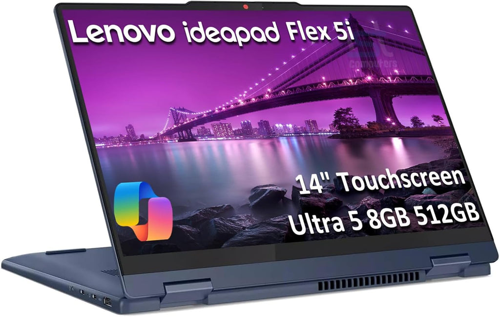 Lenovo IdeaPad Flex 5i 2-in-1 Laptop (14" FHD+ Touchscreen, Intel Ultra 5 Gen 2 225U, 8GB RAM, 512GB SSD, 12-Core (>i7-1355U)) AI PC for Creator, Backlit, Designer, IR Webcam, Win 11 Home