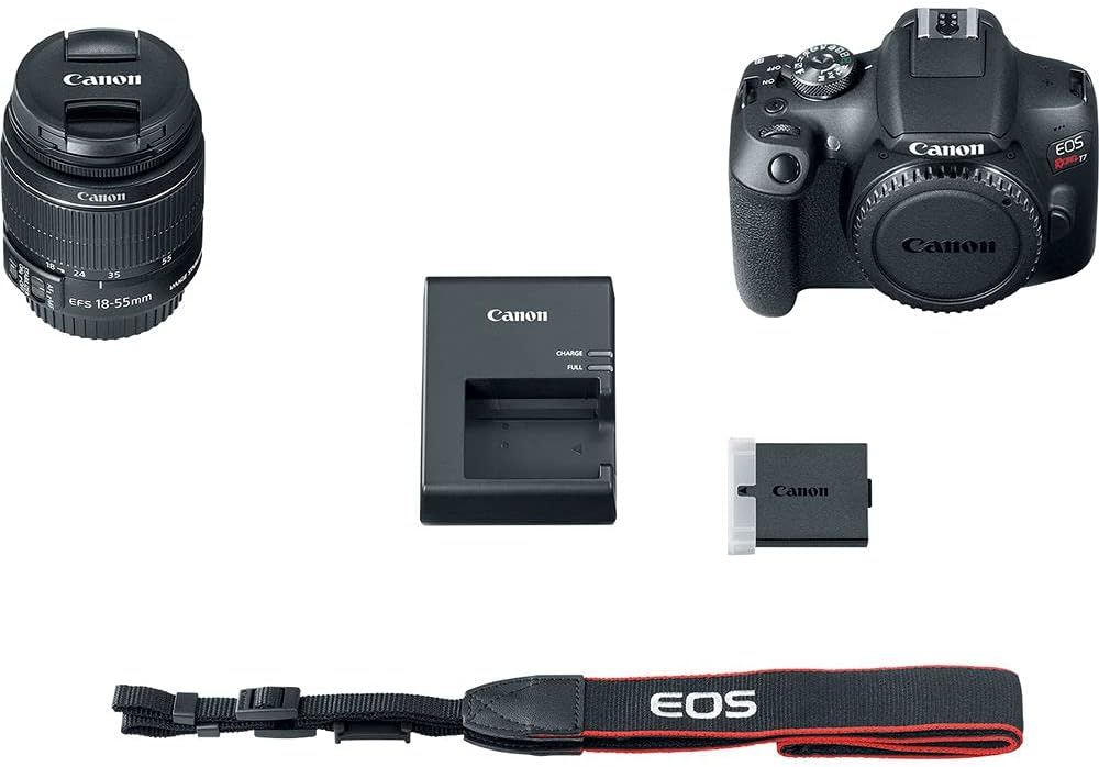 Canon EOS Rebel T7 DSLR Camera Kit | 24.1MP APS-C Sensor with EF-S 18-55mm & 75-300mm Lenses | Full HD 1080p Video Compact Beginner-Friendly Photography (2727C002) + Bag + 64GB Card