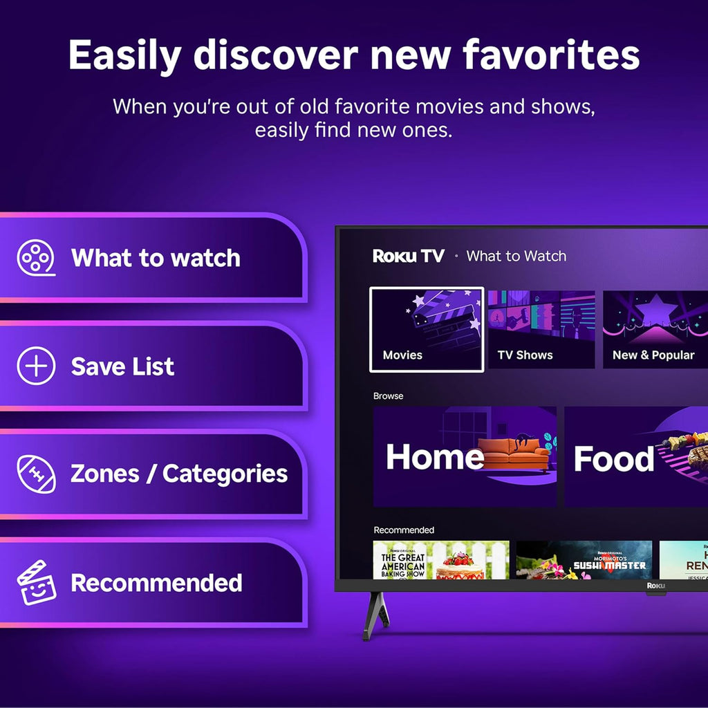 Roku Smart TV – 32-Inch Select Series, 1080p Full HD TV – Roku TV with Voice Remote – Flat Screen LED Television with Wi-Fi for Streaming Live Local News, Sports, Family Entertainment