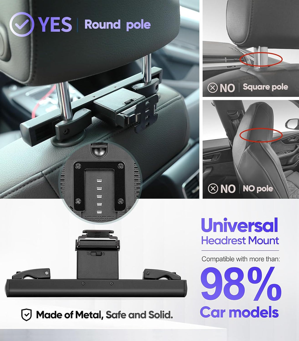 14 Inch 4K Android 13 Car TV Headrest Monitor for Cars Back Seat Rear Entertainment System,Support Phone Wireless Mirror Link Touch Screen,with HDMI/WiFi/Bluetooth/USB/Car Video Player (4G+64G(1*PC))