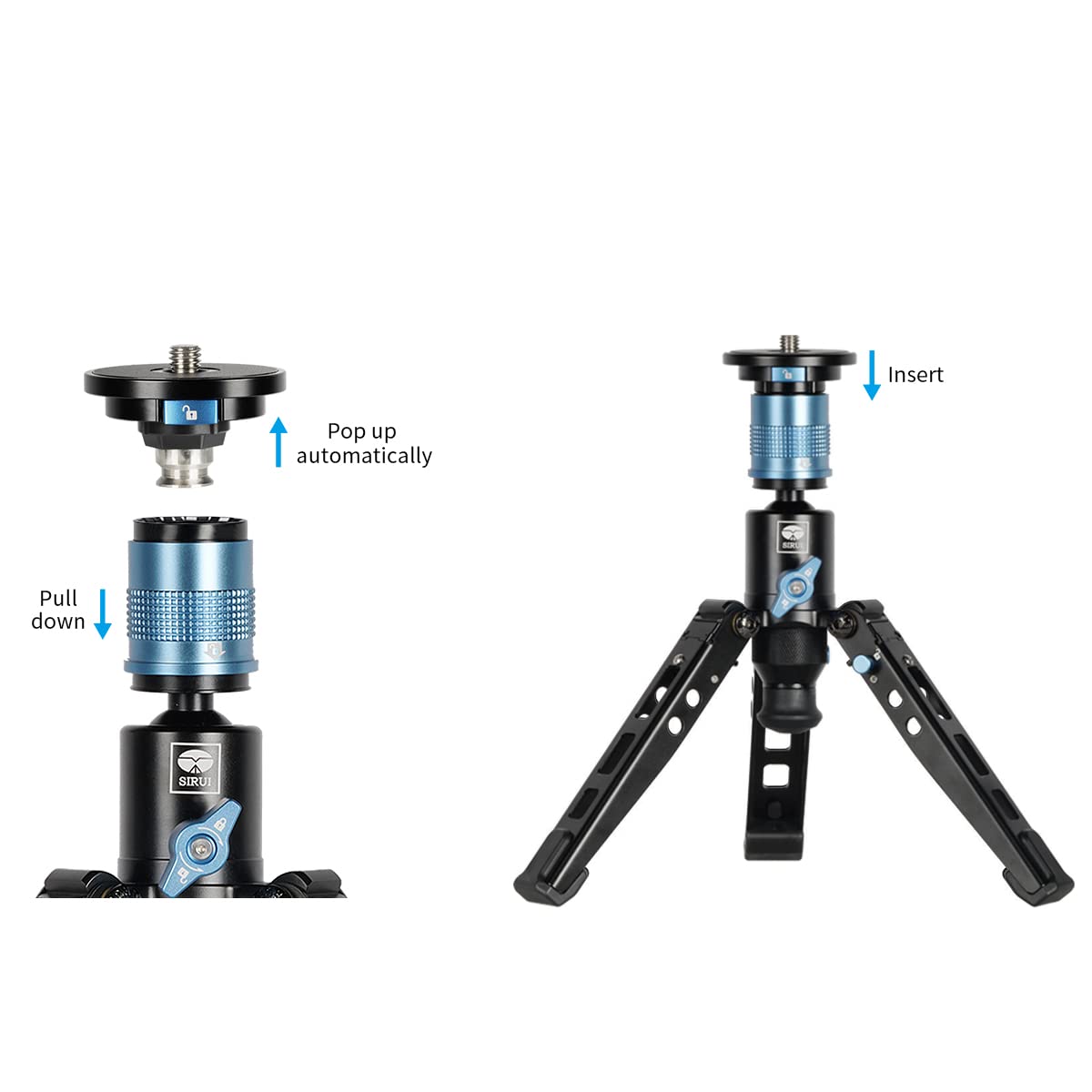 SIRUI P-36 Kit, Aluminum Tripod Base and Adapter, SIRUI Monopod Support with Quick Release, Foldable Feet, Vertical Notch (Tripod Base and Adapter only)