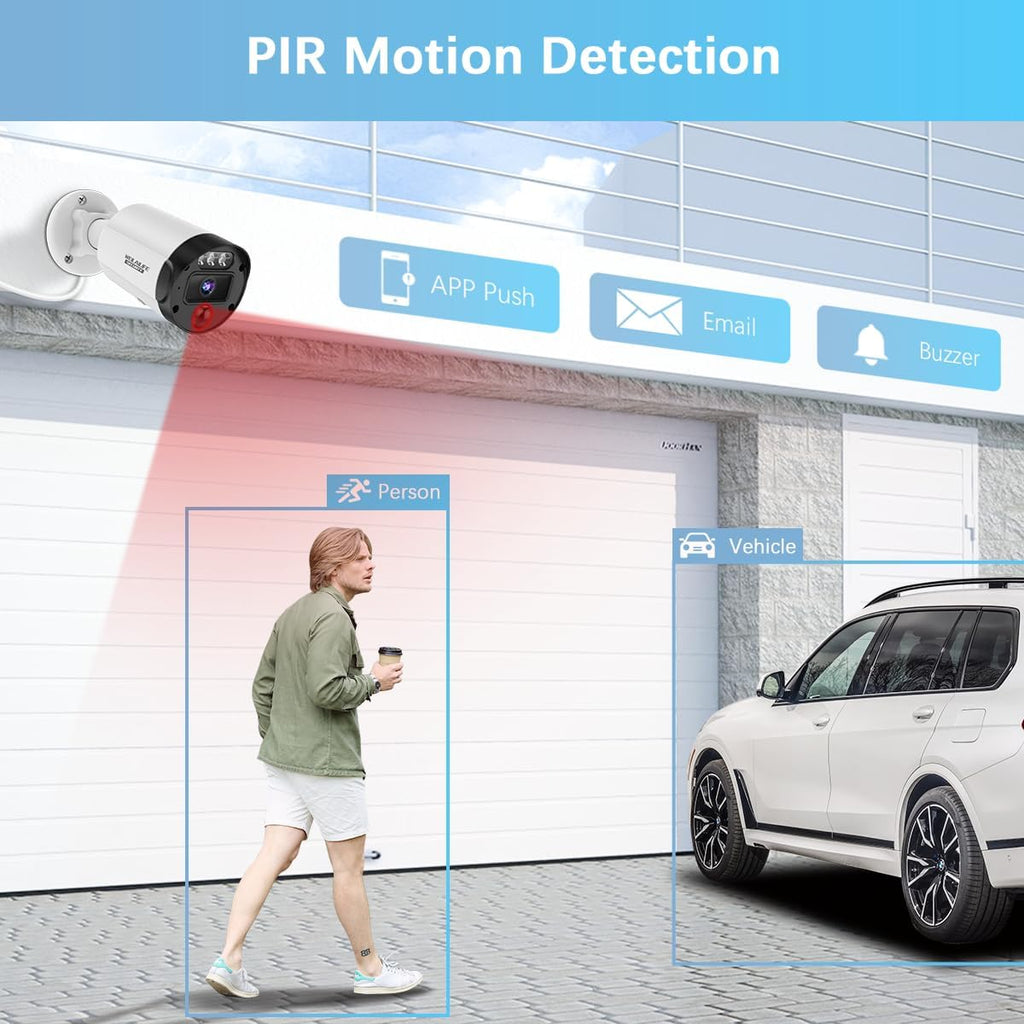 【All-in-One Security System】 4K Outdoor Wired Security Camera System, Home Video Surveillance Systems, Wired Cameras for Home Security