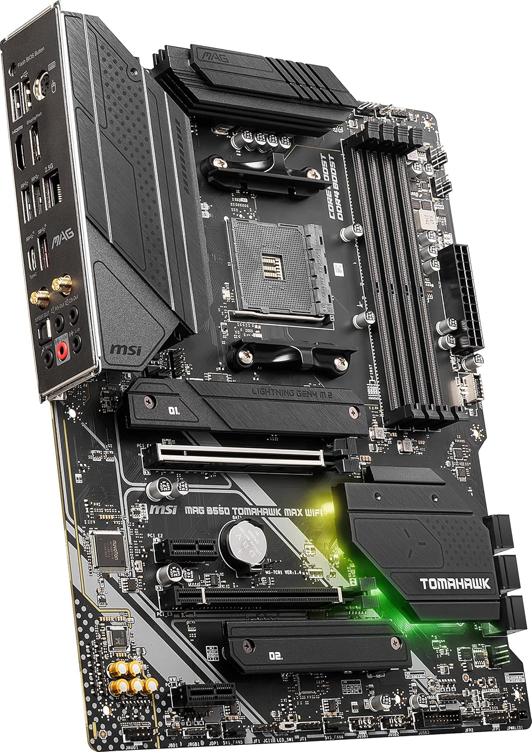 MSI MAG B550 Tomahawk MAX WiFi Gaming Motherboard (AMD AM4, DDR4, PCIe 4.0, SATA 6Gb/s, M.2, USB 3.2 Gen 2, HDMI/DP, ATX, Wi-Fi 6E, AMD Ryzen 5000 Series Processors) AMD Gaming Motherboards (Renewed)