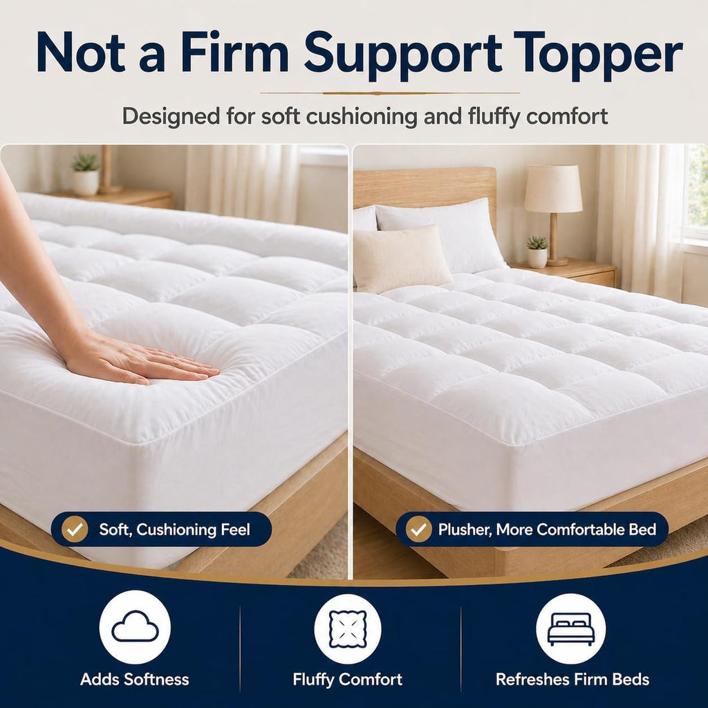 West Month Mattress Topper 1000gsm Premium Quilted, Mattress Cover with Deep Pocket Fits 8-21 Inch Mattresses, Breathable Fluffy Bed Topper for Soft Comfort (White,King)
