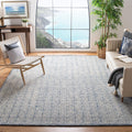 SAFAVIEH Micro-Loop Collection Area Rug - 9' x 12', Navy & Ivory, Handmade Wool, Ideal for High Traffic Areas in Living Room, Bedroom (MLP526N)