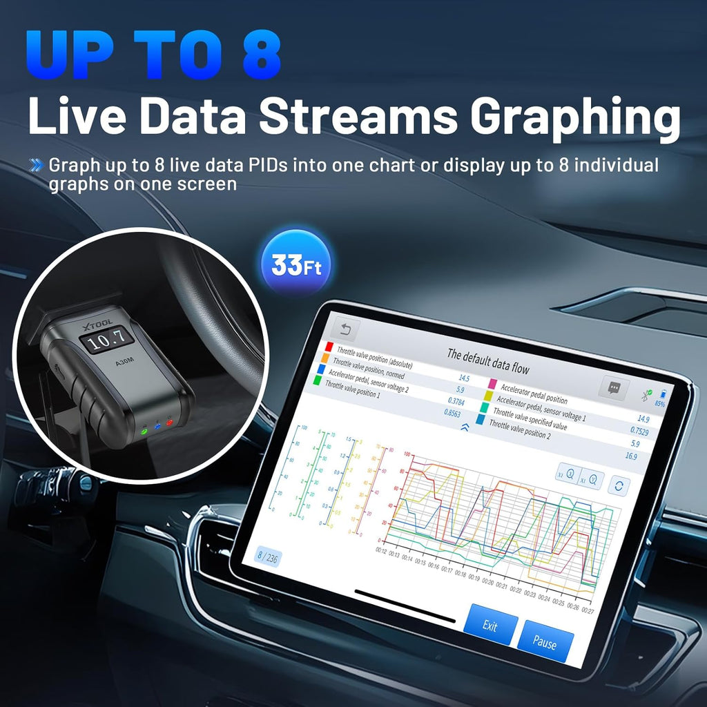 OBD2 Scanner Diagnostic Tool XTOOL A30M V2.0, 2026 Wireless Bidirectional Code Reader, 26 Reset, All System, Crank Sensor Relearn, EPB, Throttle Relearn, Lifetime Free Updates, Android & iOS