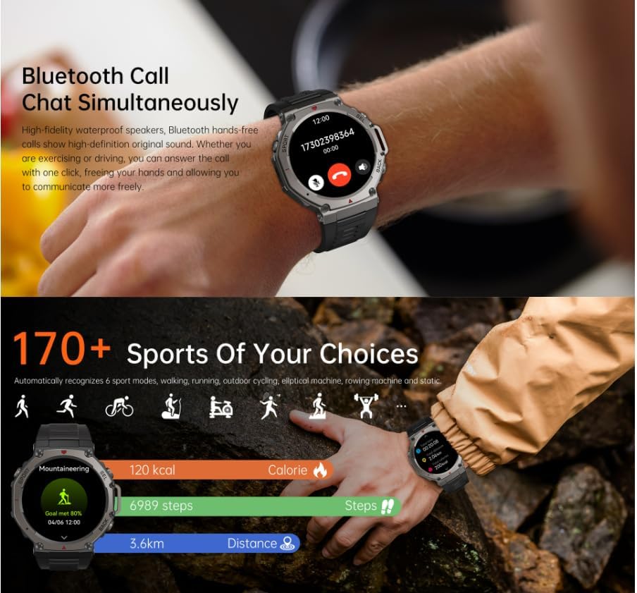 GPS Sports Smartwatch 2026 (Black)