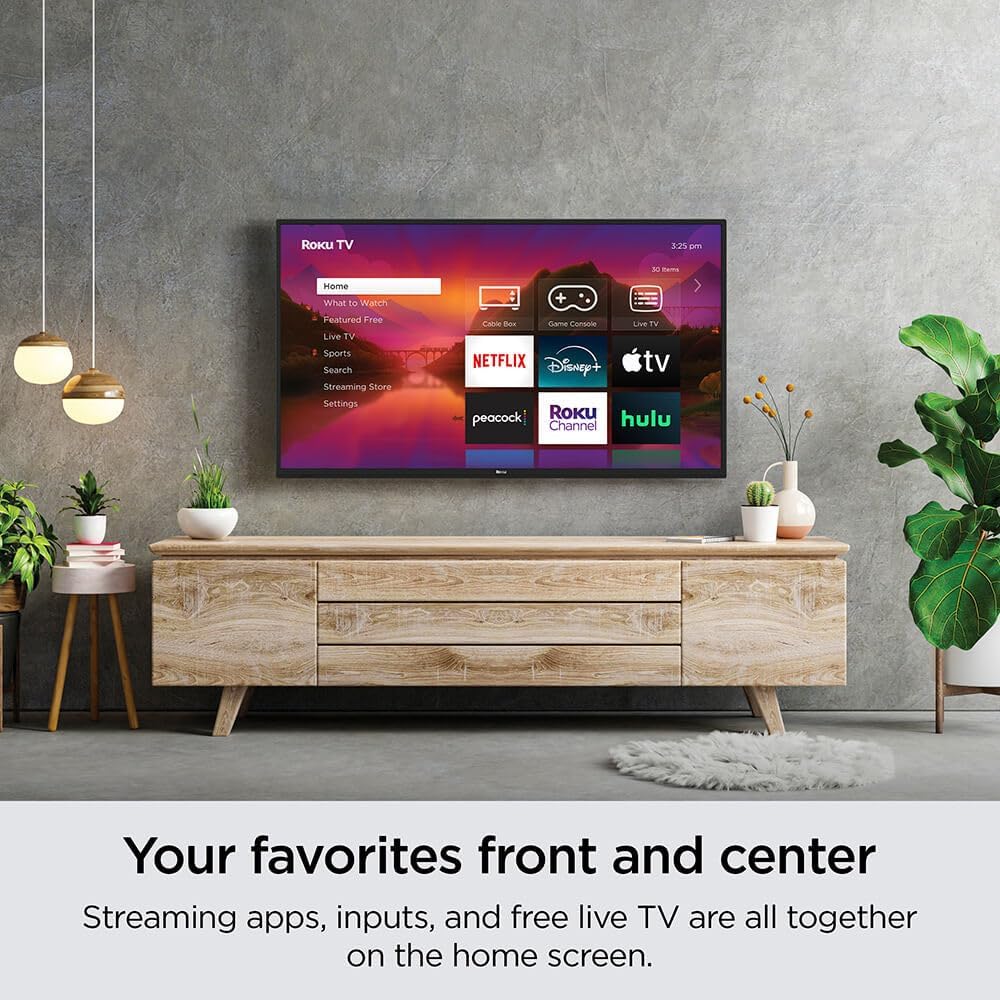Roku 32-inch Select Series Full HD Smart TV Bundle 1080p LED Display, Dolby Audio, Works with Alexa, Voice Remote, Bluetooth Mode, w/AUX HDMI Cable, CPS 1-Year Protection Plan+Streaming kit (Renewed)