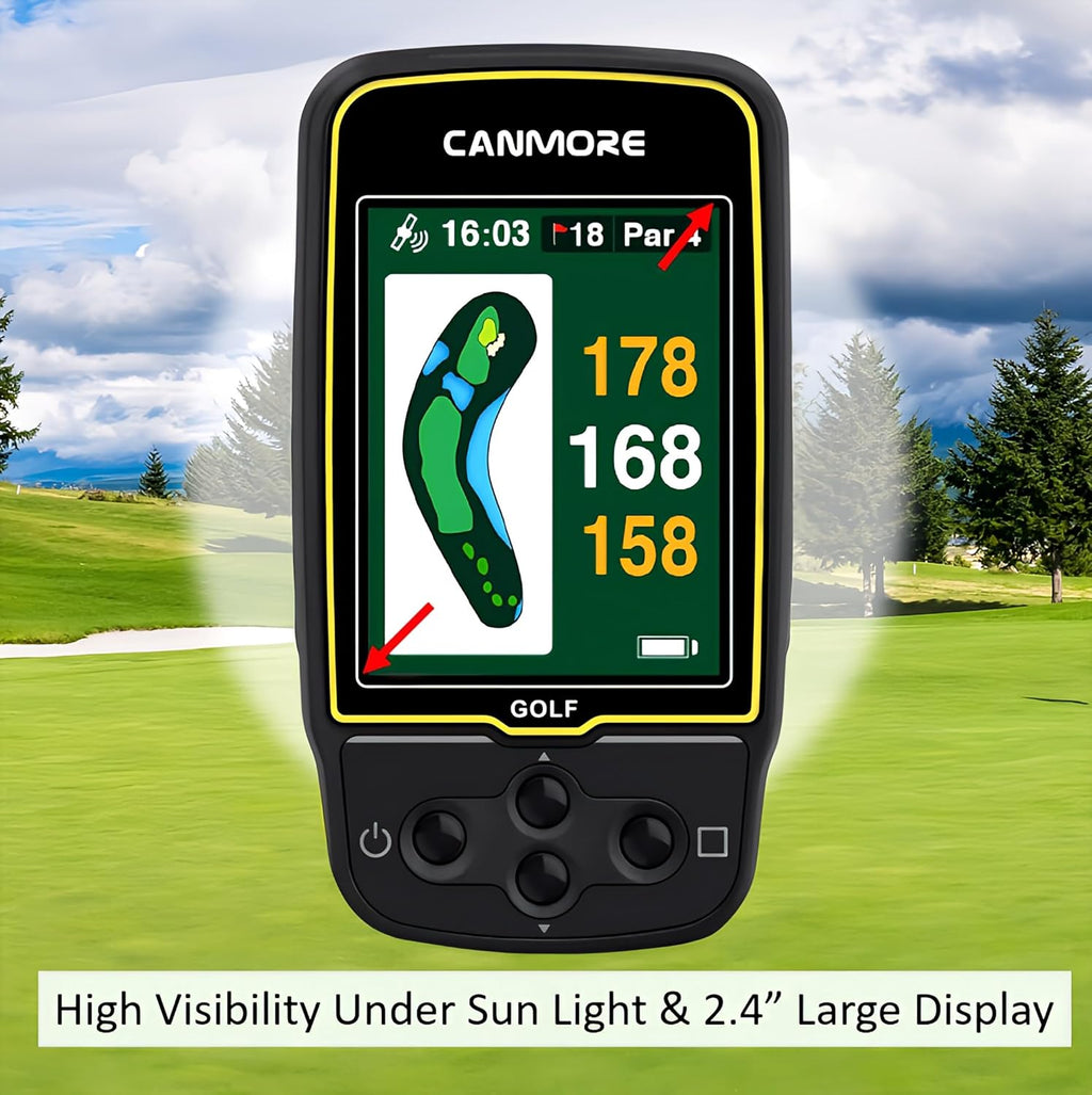 CANMORE HG500 Golf GPS - Extra Large Easy-to-Read Color Display, preloaded 41,000 Course map Worldwide Shape of The Green and The Fairway(Black)