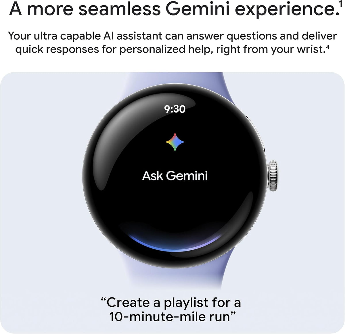 Google Pixel Watch 4 (45mm) - Android Smartwatch with Heart Rate and Sleep Tracking - 40-Hour Battery - Fitness Tracking - Google AI - Matte Black Aluminum Case - Obsidian Active Band - Wi-Fi