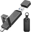 EASTBULL 1TB USB3.2 Drive Up to 550MB/s High Speed External SSD 2-in-1 USB-C+USB-A 3.2 Gen1 Dual Drive for iPhone 15/PC/Windows (Grey, with a Bag)