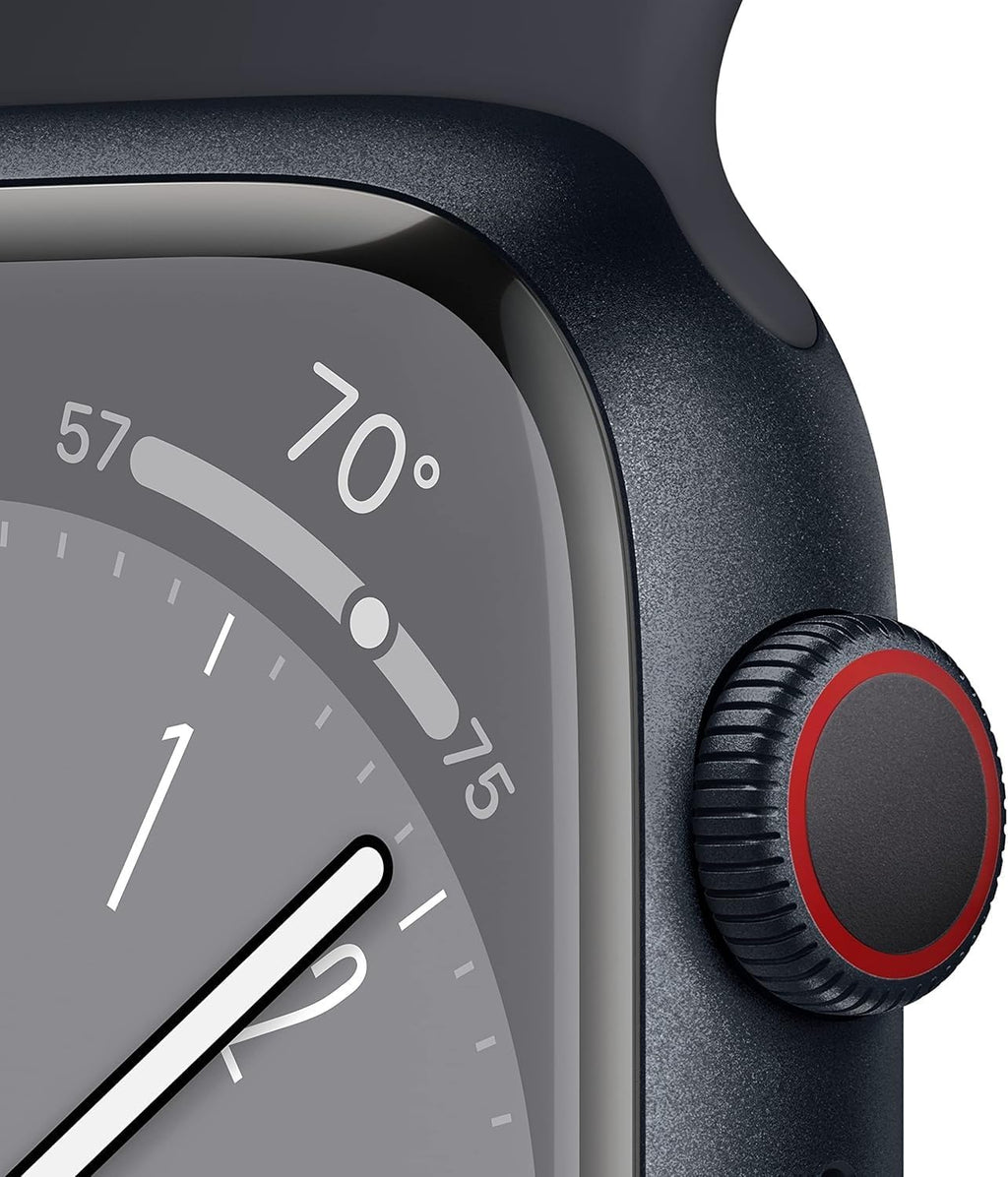 Apple Watch Series 8 GPS, 41mm - Midnight Aluminum Case with Midnight Sport Band, S/M (Renewed)