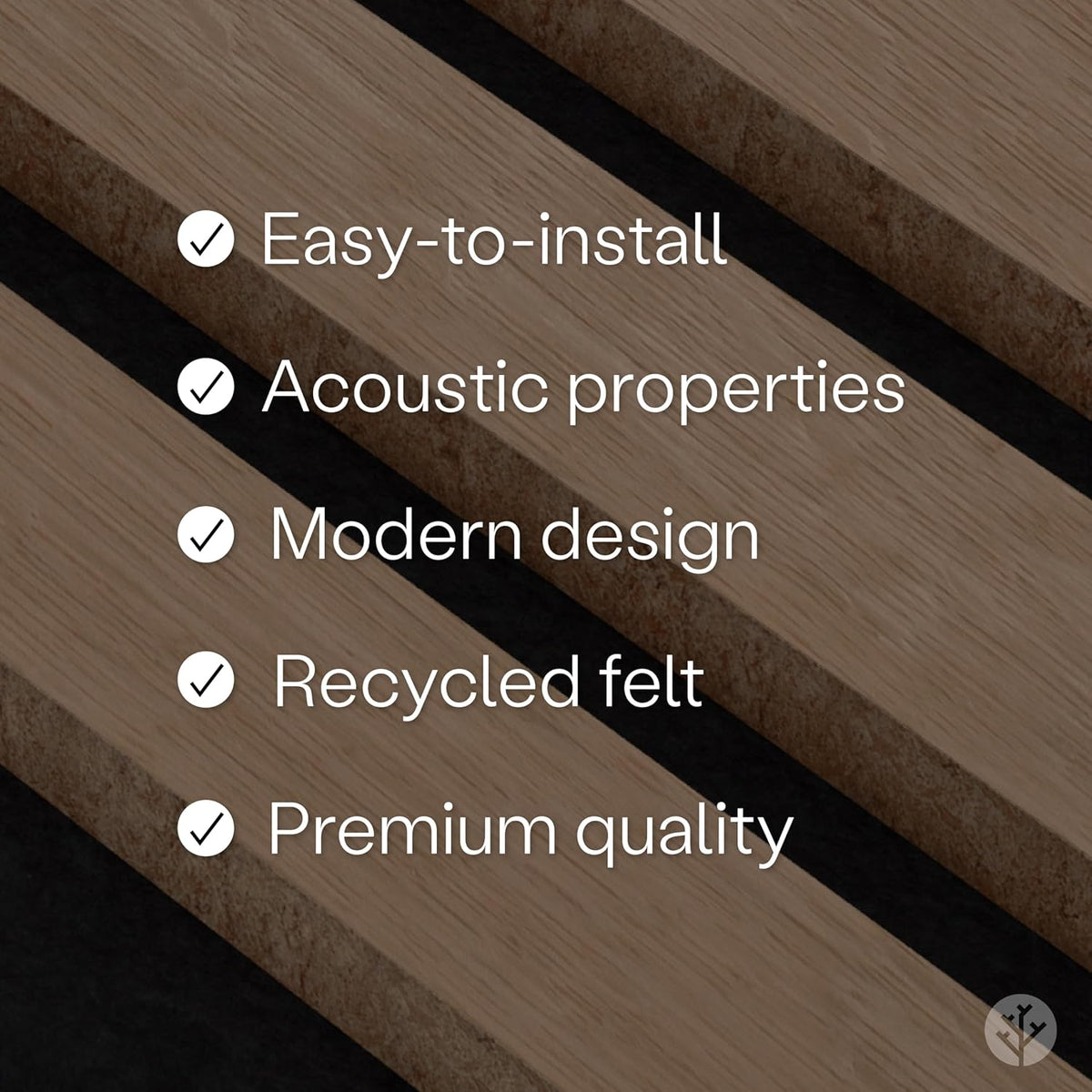 WVH Slatpanel Oak Natural Core– Acoustic 3D Textured Wood Panels for Walls & Ceilings | Decorative Panels for Homes, Offices & Studios | 2 x-94.49” x 12.6” | Real wood veneer, MDF, Felt