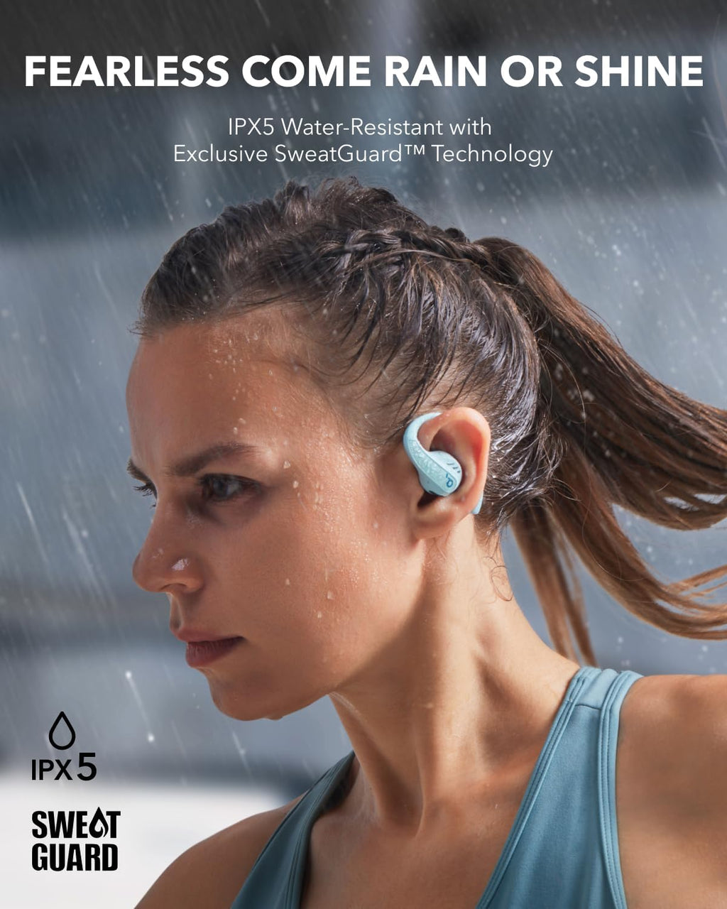 Soundcore by Anker AeroFit Pro Open-Ear Headphones, Ultra Comfort, Secure Fit, Ergonomic Design, Rich Sound with LDAC, Bluetooth 5.3, IPX5 Water-Resistant, 46H Playtime, App Control (Renewed)