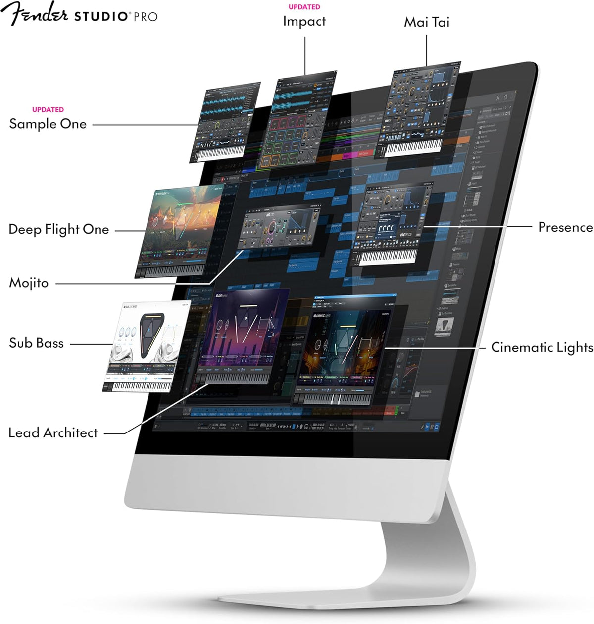 Fender Studio Pro 8 — Perpetual License Upgrade PC/Mac Online Code Full Music Production Software, Digital Audio Workstation, Guitar Recording Software, Fender Amp Modeling, Audio-to-MIDI Tools, Mix & Master, Unlimited Tracks