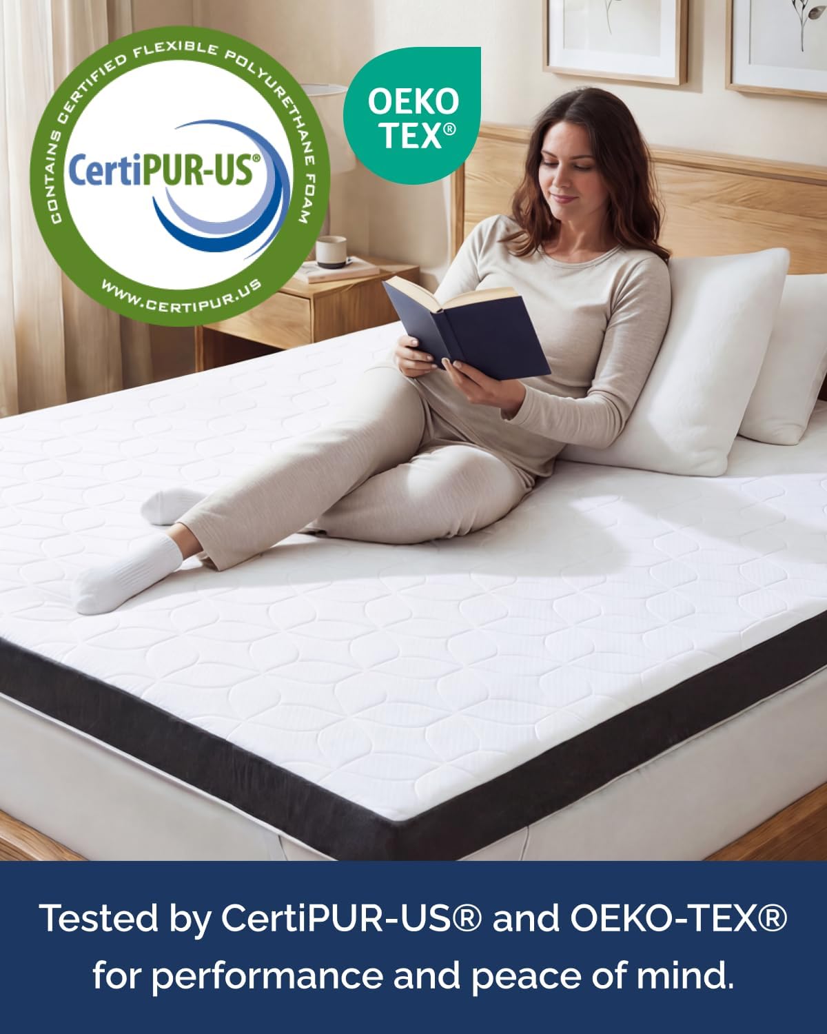 Memory Foam Mattress Topper with Cooling Cover - 3 Inch Cooling Gel Mattress Topper - Extra Plush, Thick & Comfortable - King Size Mattress Pad with Washable Cover - Pressure & Pain Relief Bed Topper