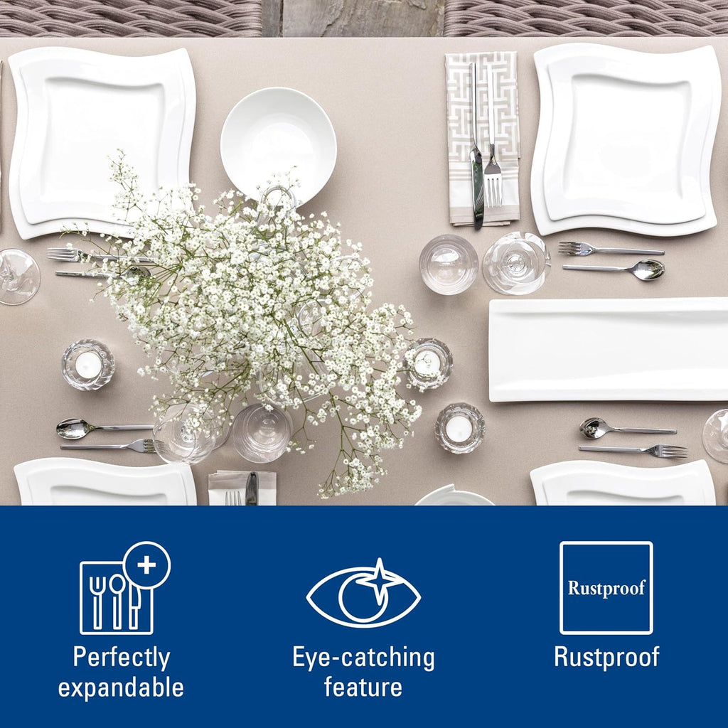 Villeroy & Boch NewWave Collection 20-Piece Flatware Set, Service for 4, 18/10 Stainless Steel Utensils, Dishwasher Safe