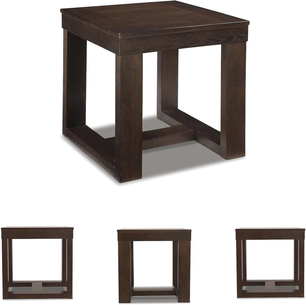 Signature Design by Ashley Watson Classic Oversized Square End Table, Dark Brown