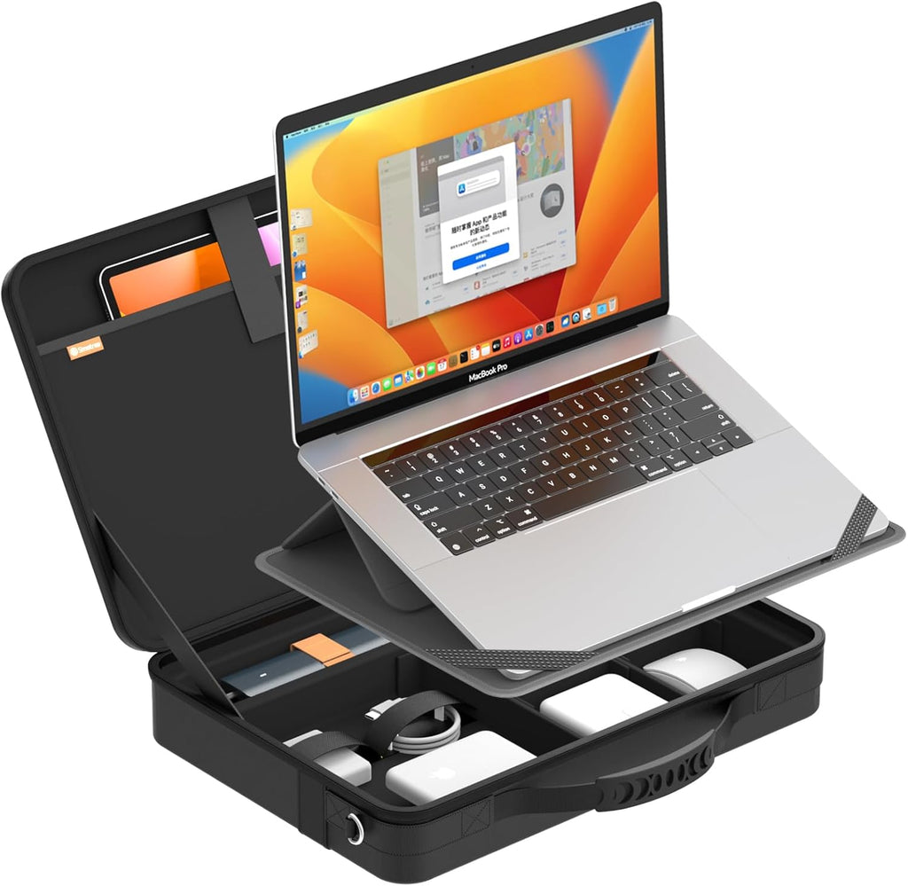 Smatree MobileBase Laptop Shoulder Sleeve for 15.3 inch Macbook Air M4 2025/M3 2024/M2 A3114, for 16 inch Macbook Pro M4 2024/M3/M2 2023 A2991 A2780 A2485, Hard Laptop Carrying Case with Stand (A485S)