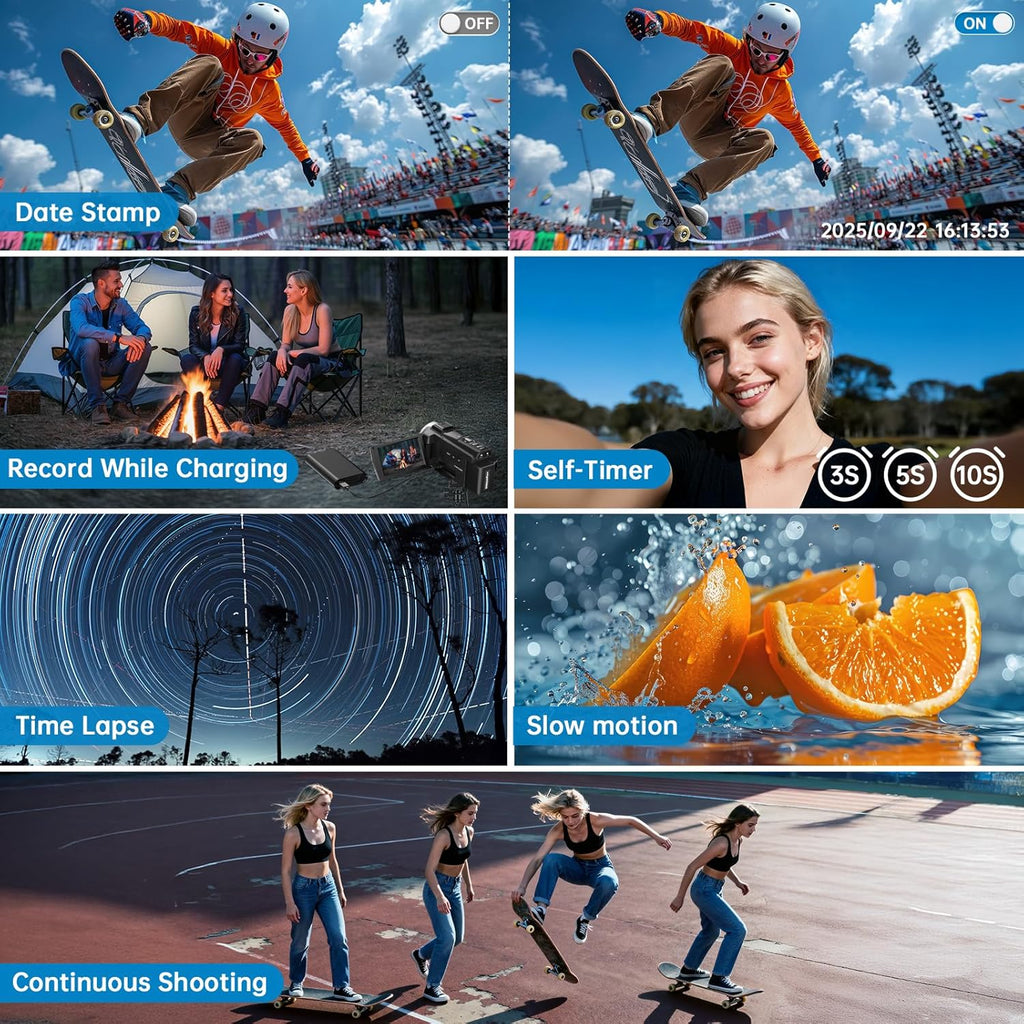 8K Video Camera Camcorder Latest 88MP Ultra HD Video Cameras WiFi Vlogging Camera for YouTube 18X Digital Video Cameras with Microphone 6-Axis Anti-Shake IR Night Vision Video Recorder