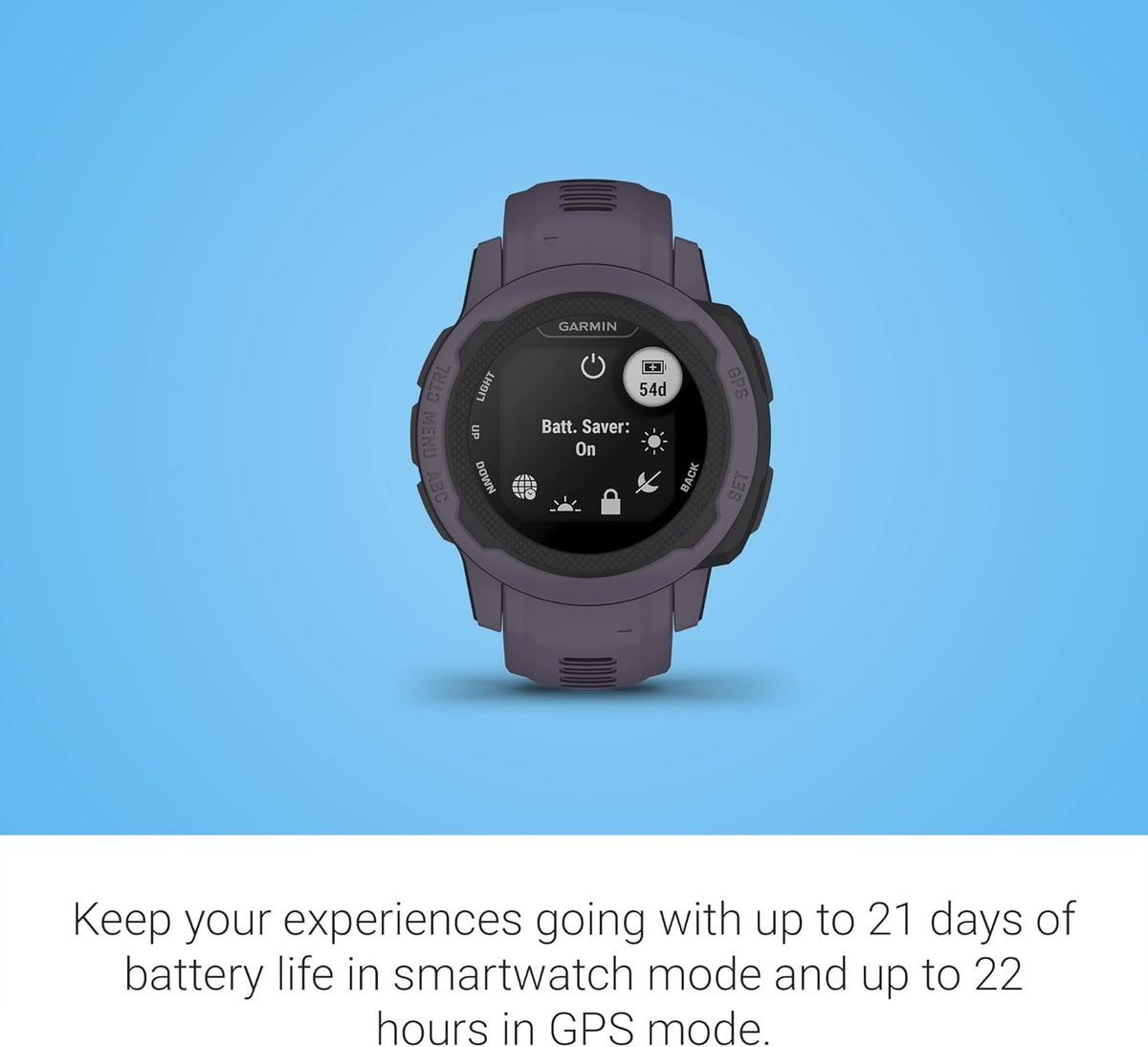 Garmin Instinct 2S, Smaller-Sized GPS Outdoor Watch, Multi-GNSS Support, Tracback Routing, Deep Orchid (Renewed), 40 MM