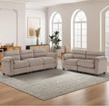 HAOMARKETS Corduroy Sofa Set,Upholstered Loveseat, and 3-Seater Couch with Plush Cushions and Rolled Arms, Modern Living Room Furniture Sets,Brown
