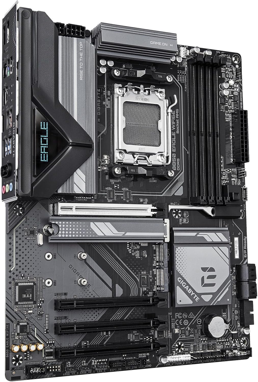 GIGABYTE B850 Eagle WIFI6E AMD AM5 ATX Motherboard, Support AMD Ryzen 9000/8000/7000 Series, DDR5, 8+2+2 Power Phase, 3X M.2, PCIe 5.0, USB-C, WIFI6E, GbE LAN, EZ-Latch, 5-Year Warranty