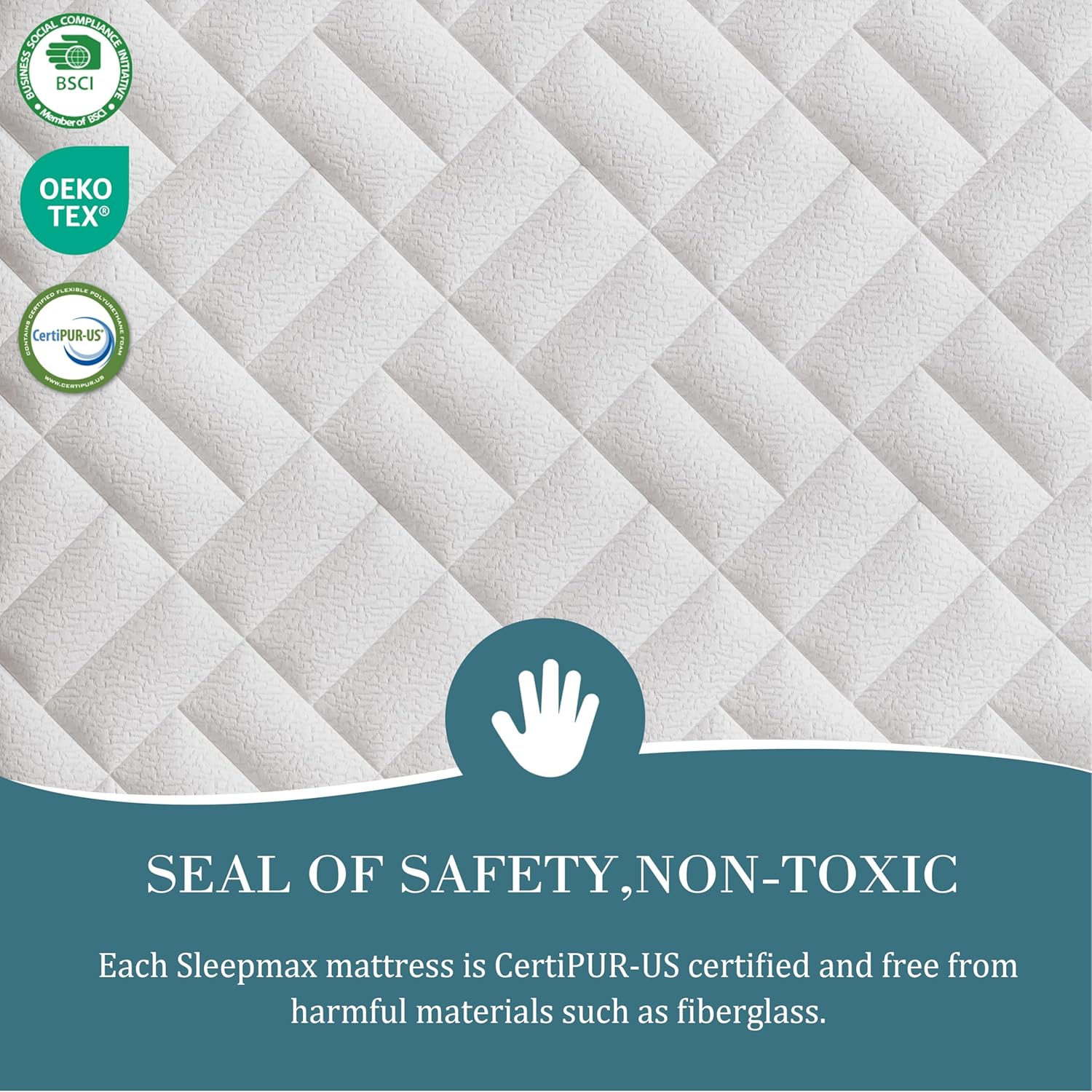 Sleepmax King Size Mattress 14 Inch - Deep Sleep Hybrid Mattress for Pain Relieving - Deluxe Cooling Bed in a Box for Back & Side Sleepers - CertiPUR-US Certified, 365-Night Trial, Forever Warranty