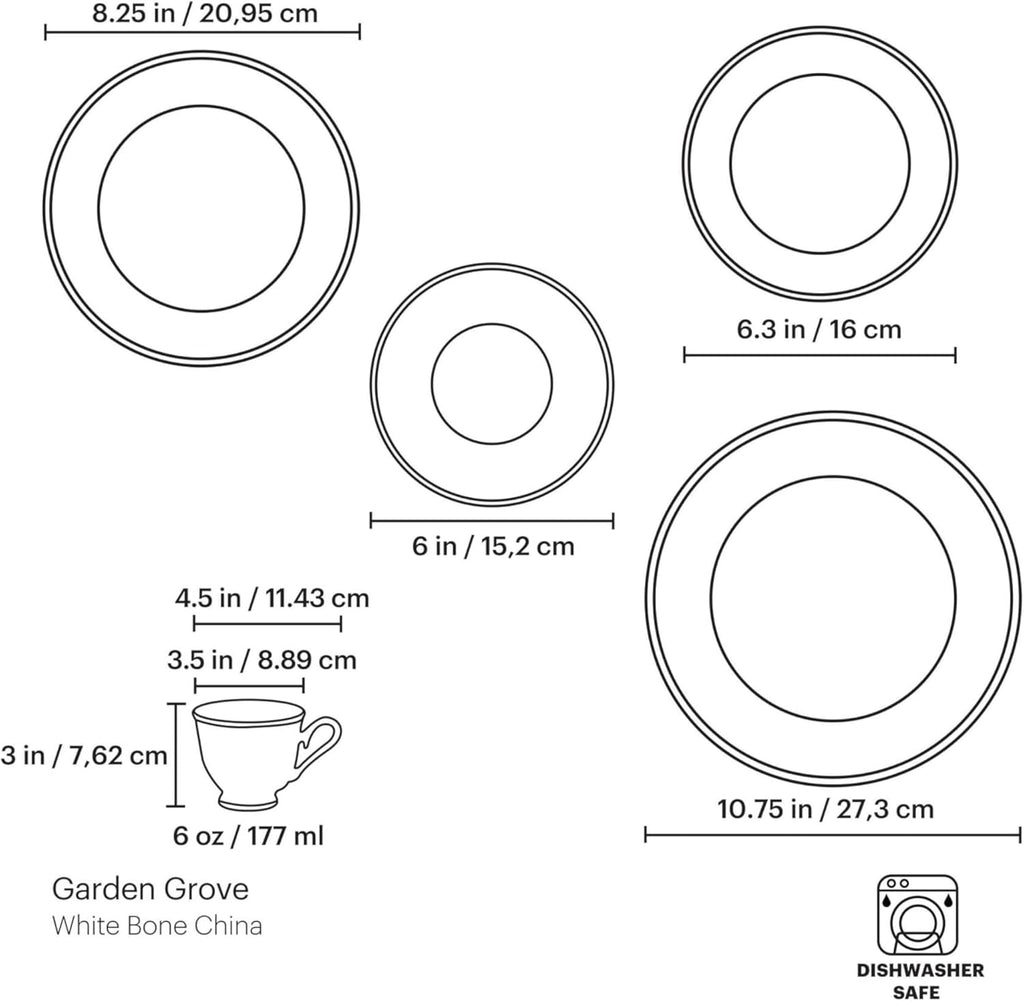 Lenox Garden Grove 5-Piece Place Setting, White - 6 ounces