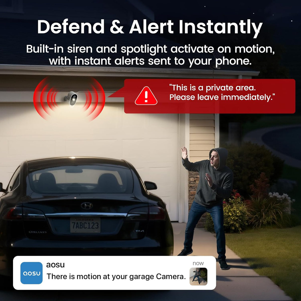aosu Solar Security Cameras Wireless Outdoor Home System, True 2K HD, Cross-Camera Tracking, PIR + AI Human Detection, Color Night Vision, Local Storage, No Subscription Required, 4-Cam-Kit