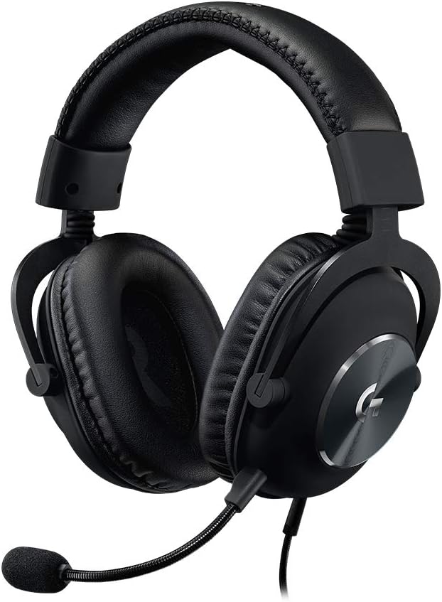 Logitech G Pro X Wired Gaming Headset: Blue VO!CE Detachable Boom Mic, DTS 7.1, 50 mm Drivers, USB/3.5mm Aux, Spare Memory Foam Ear Pads, USB DAC & Bag Included - Black