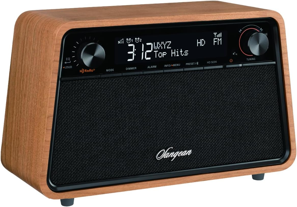 Sangean HDR-19 HD Radio/AM/FM-RDS/Bluetooth/AUX Premium Wooden Cabinet Radio