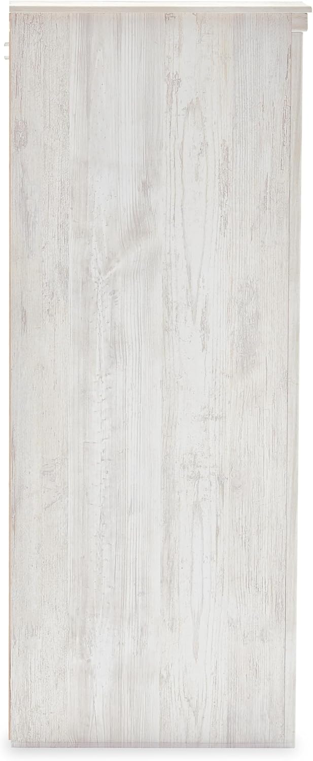 Signature Design by Ashley Paxberry Boho 6 Drawer Dresser, Smooth-gliding Faux Laminate Lined Drawers, Wood, 61.26" W x 15.83" D x 40" H, Whitewash