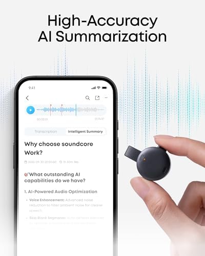 Soundcore V20i by Anker Open-Ear Headphones, Adjustable Ear Hooks Work by Anker, Portable AI Voice Recorder