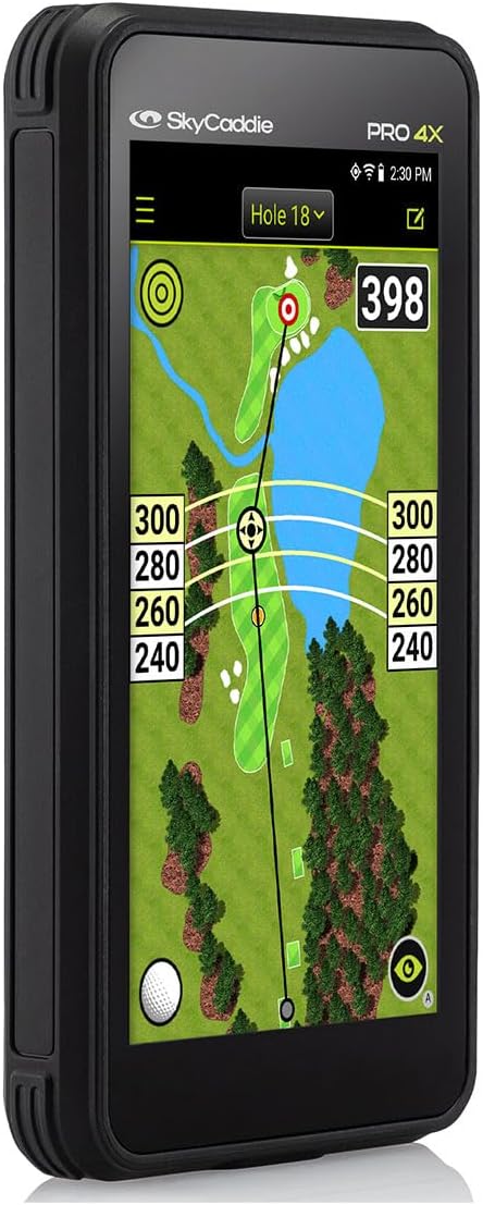 SkyCaddie PRO 4X Handheld Golf GPS Bundle - 4" LCD Display, 35,000 Maps, Dynamic HoleVue - Includes PlayBetter Portable Charger & Protective Hard Case - TruePoint Precision Positioning Technology