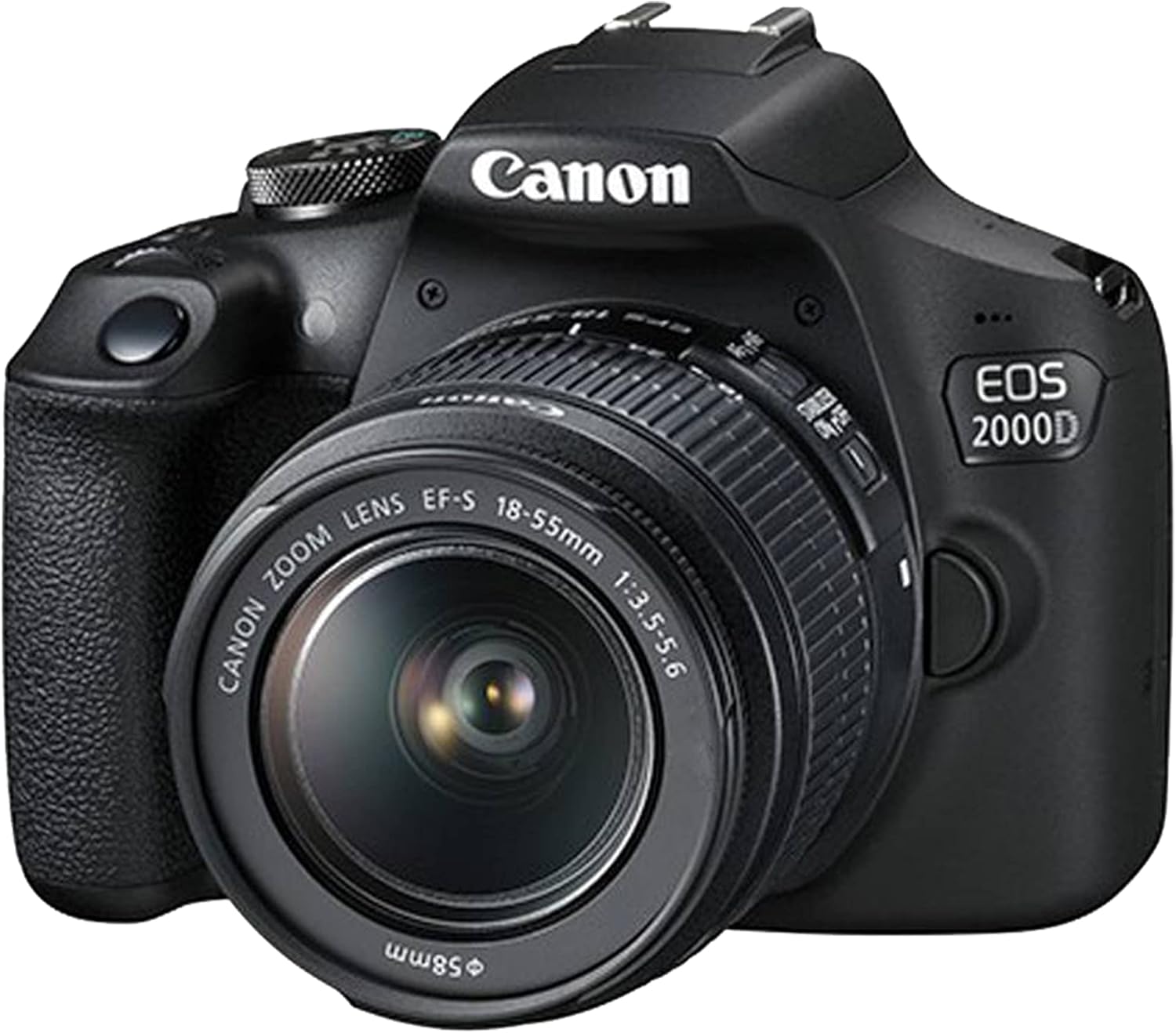 Canon EOS 2000D / Rebel T7 DSLR Camera with EF-S 18-55mm Lens + SanDisk 32GB Card Tripod Case Wideangle Lenses ZeeTech Accessory Bundle (20pc Bundle) (18-55MM, Card) Black (Renewed)