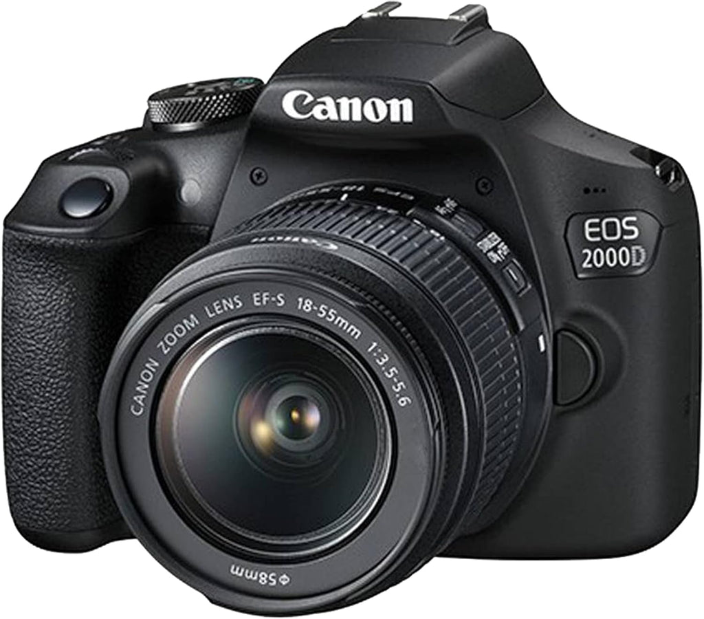 Canon EOS 2000D / Rebel T7 DSLR Camera with EF-S 18-55mm + EF 75-300mm Daul Lens + SanDisk 64GB Memory Card + Tripod + Case + Wideangle Lenses + ZeeTech Accessory Bundle (21pc Bundle) (Renewed)