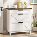 Vabches Lateral File Cabinet with 3 Drawers, Farmhouse File Cabinet for Legal/Letter/A4 Size Hanging Files, Large Wood Printer Stand Home Office, Rustic White